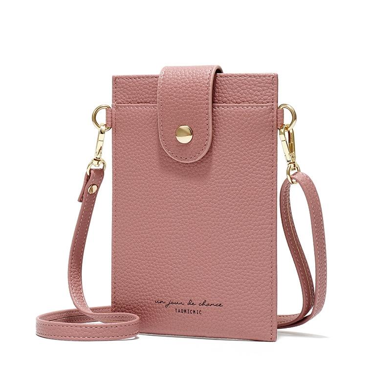 Stylish Thin Messenger Bag For Women - Light Pink