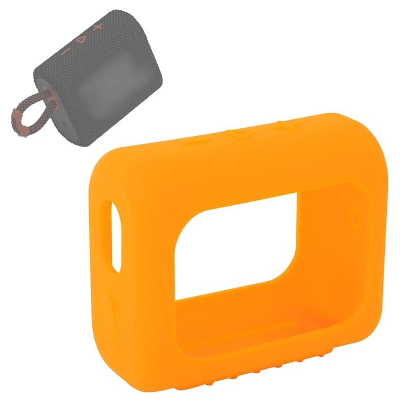Portable Silicone Cover for Jbl Go3 Speaker with Carabiner - Orange
