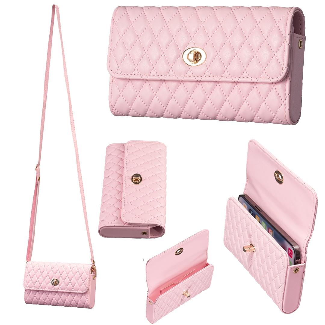 Horizontal Pu Crossbody Shoulder Bag - Pink
