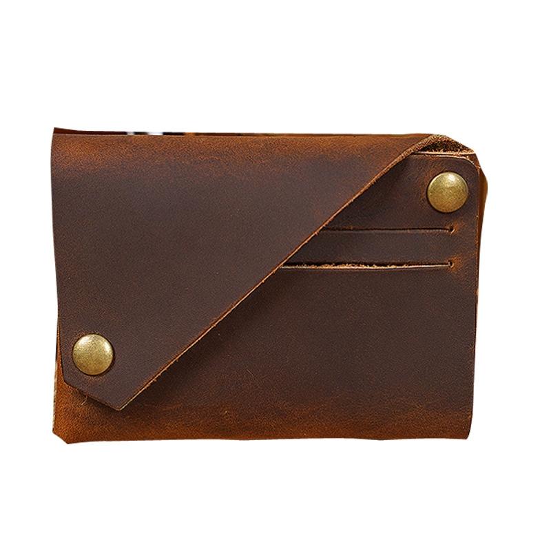 Leather Card Holder For Bank Cards Black - Dark Brown