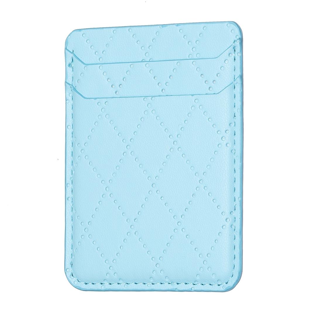 Diamond Lattice Card Bag Sticker For Mobile Phones - Blue