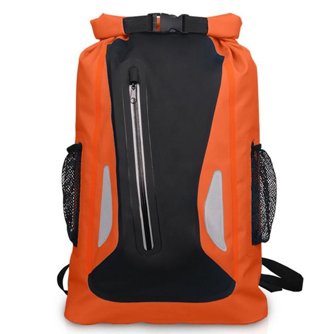 25L Outdoor Waterproof Dual Shoulder Strap Dry Bag Pvc Barrel Design - Orange