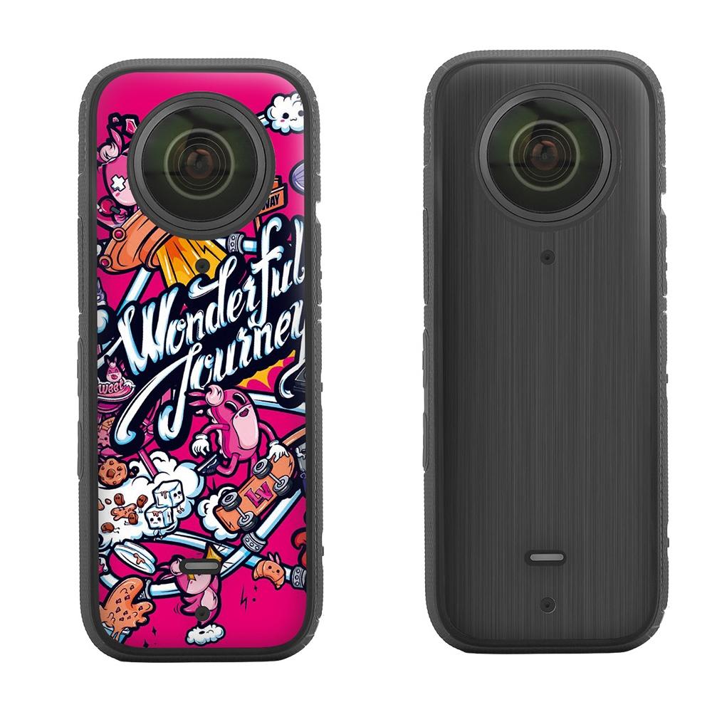 Protective Film Stickers for Dji Insta360 X3 Panoramic Camera - Carnival + Drawing Black