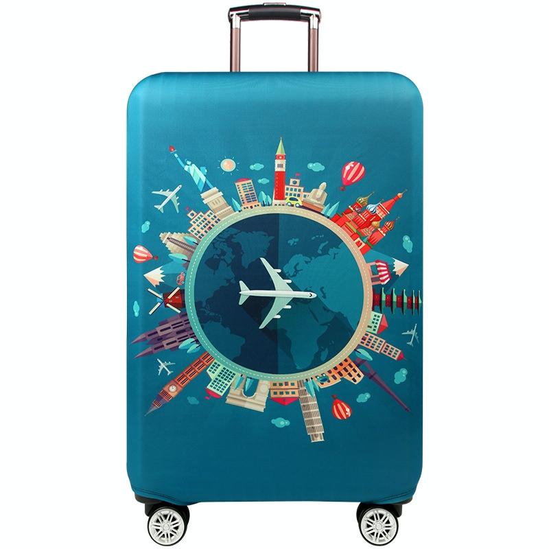 Thickened Luggage Cover - Elastic Wear-resistant Anti-dust Protection - Size l - Colourful Watercolour