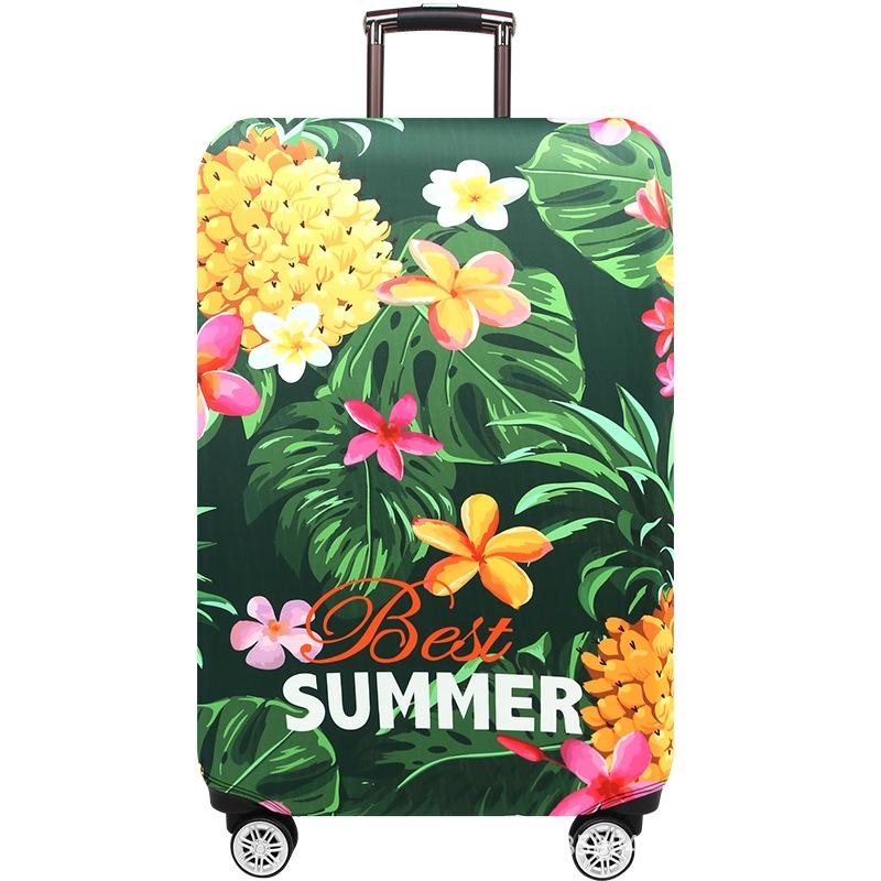 Stretchy Luggage Dust Cover - Durable & Protective - Size l - Sword Leaf Forest - L
