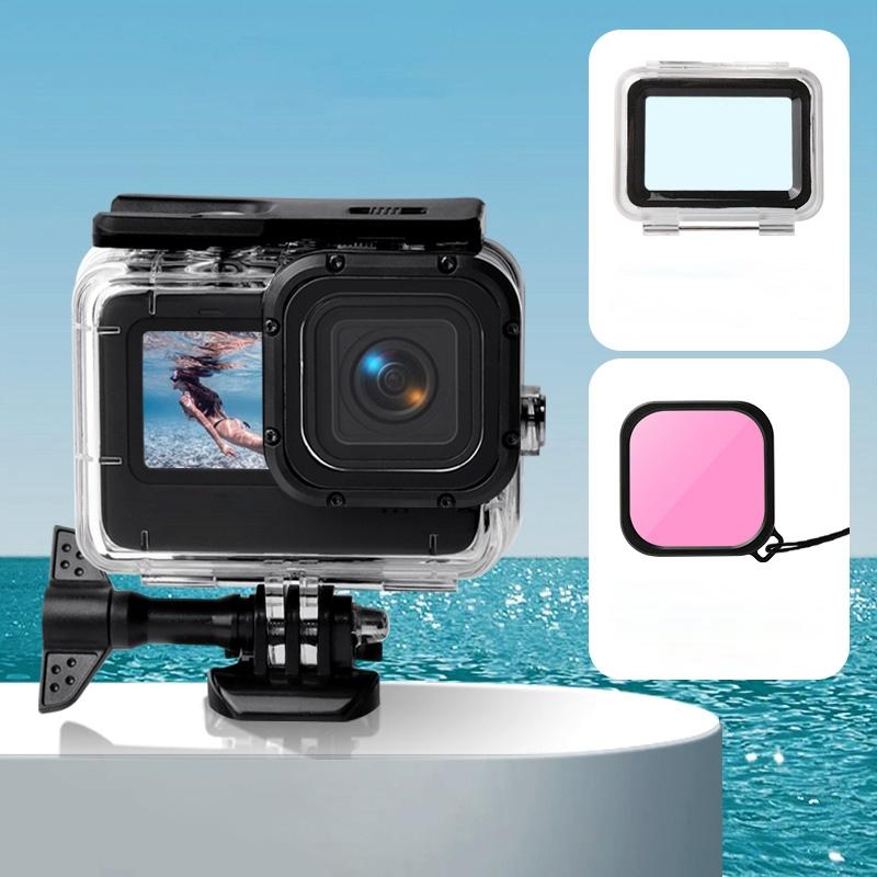 Waterproof Touch Case with Colour Lens Filter for Gopro Hero10 / Hero9 - Pink