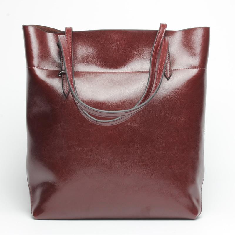 Stylish Shoulder Tote For Women - Vintage Wine Red