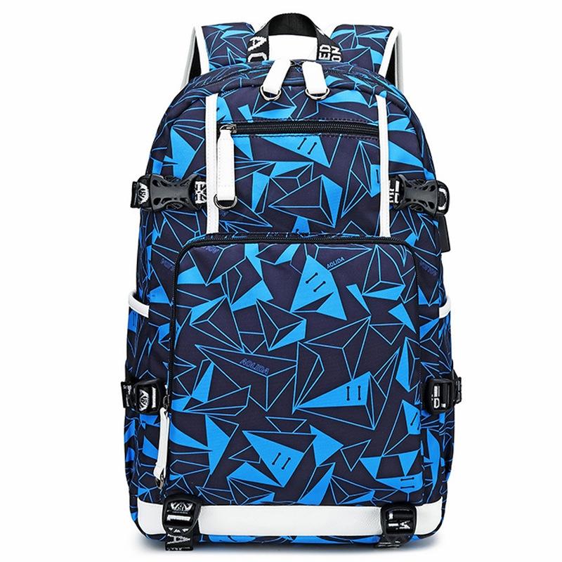 Student Thermal Backpack - Lightweight & Durable - Triangular Blue