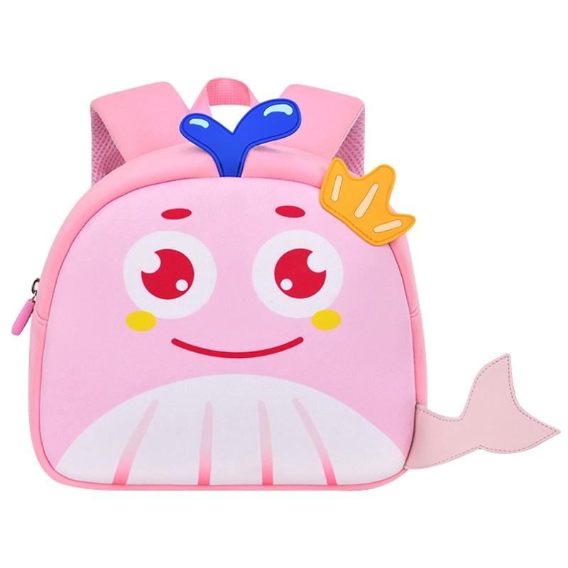 Kids' Anti-lost School Bag - Secure & Stylish - Pink Whale Medium