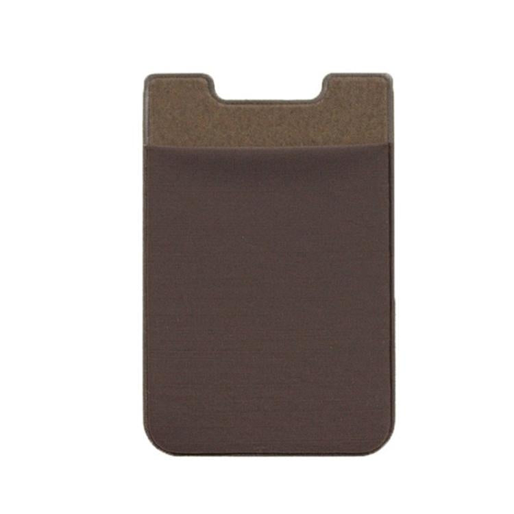 Lycra Phone Card Holder Stretch Back Sticker Wallet For Cards Bus Pass Bank Fits Most Phones - Brown