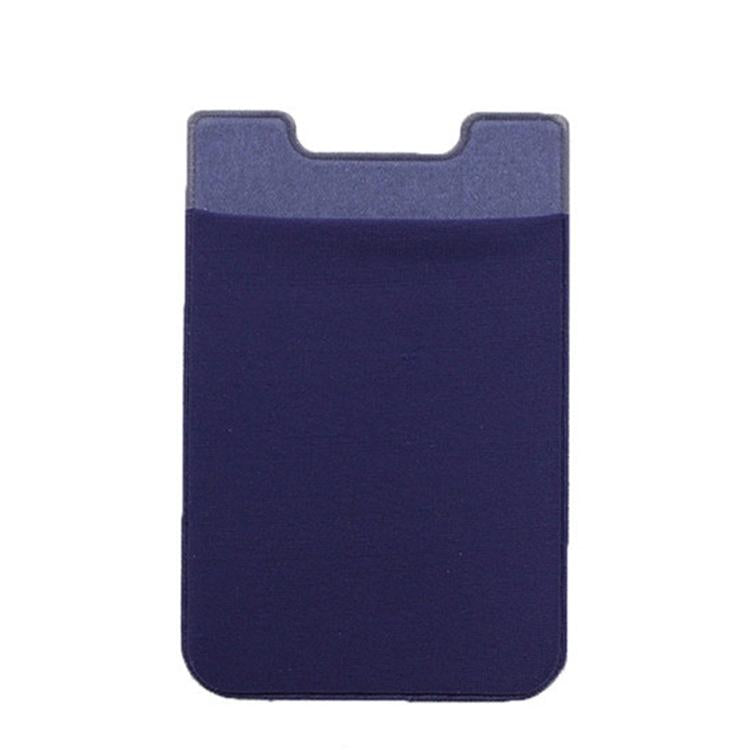 Lycra Phone Card Holder Stretch Back Sticker Wallet For Cards Bus Pass Bank Fits Most Phones - Dark Blue