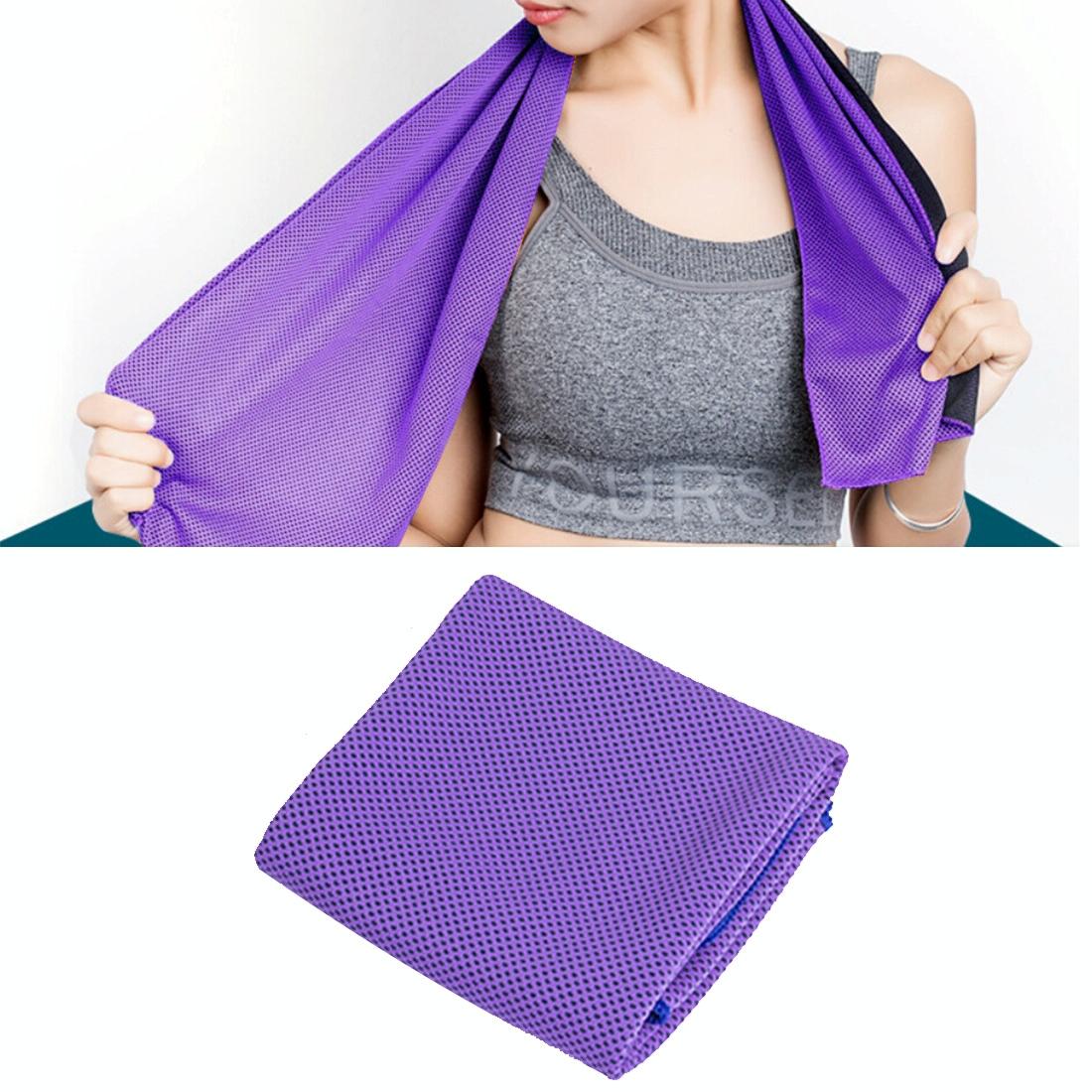 2-pack Enduring Ice Towels - Microfiber Fabric 30*100cm - Ideal for Gym and Sports - Purple