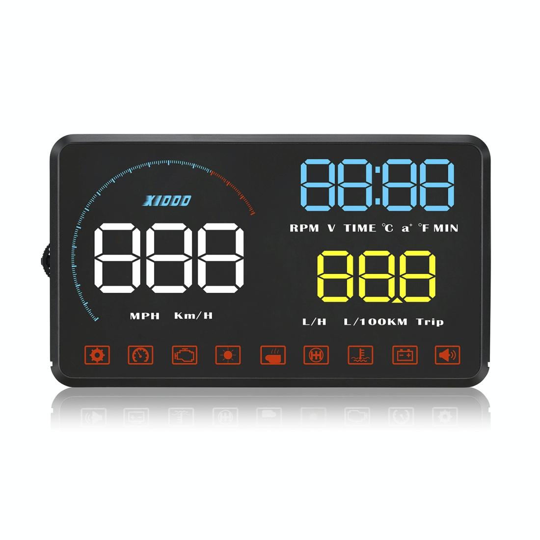 Universal Car Obd2 Hud 5.5 Inch Display Blue
