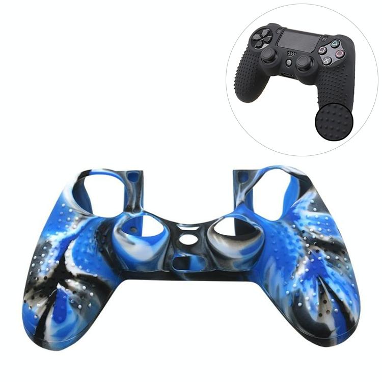 Silicone Protective Case for Sony Ps4 - Non-slip - Black Blue