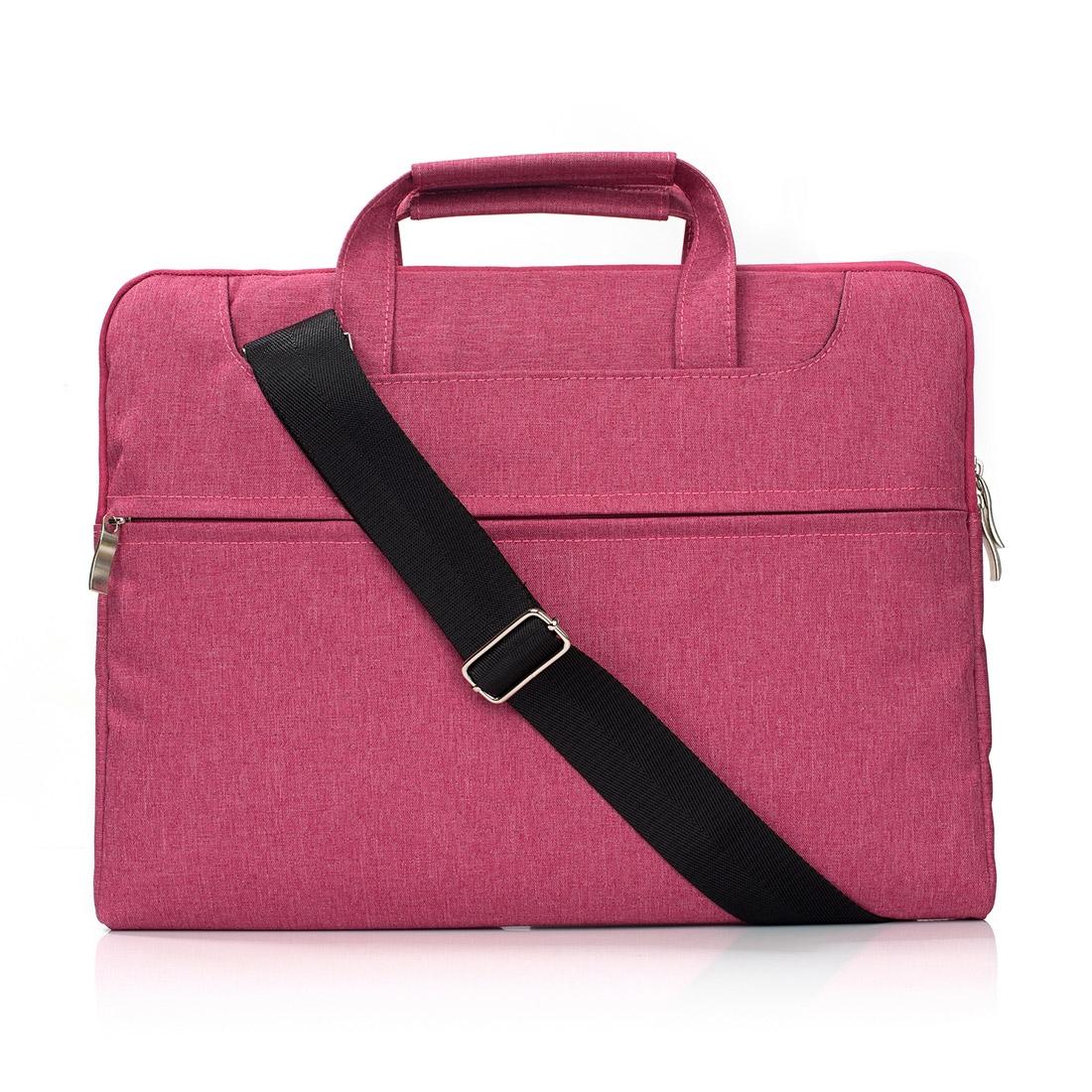 11.6 Inch Laptop Bag - Portable one Shoulder Zipper for Macbook Samsung Sony Dell Alienware Chuwi Asus Hp - Magenta