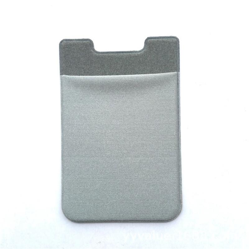 Lycra Phone Card Holder Stretch Back Sticker Wallet For Cards Bus Pass Bank Fits Most Phones - Gray