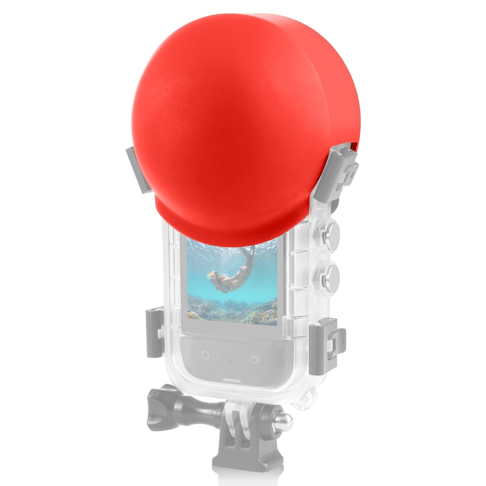 Silicone Dive Case Lens Guard for Insta360 X3 / X4 - Invisible and Protective - Red