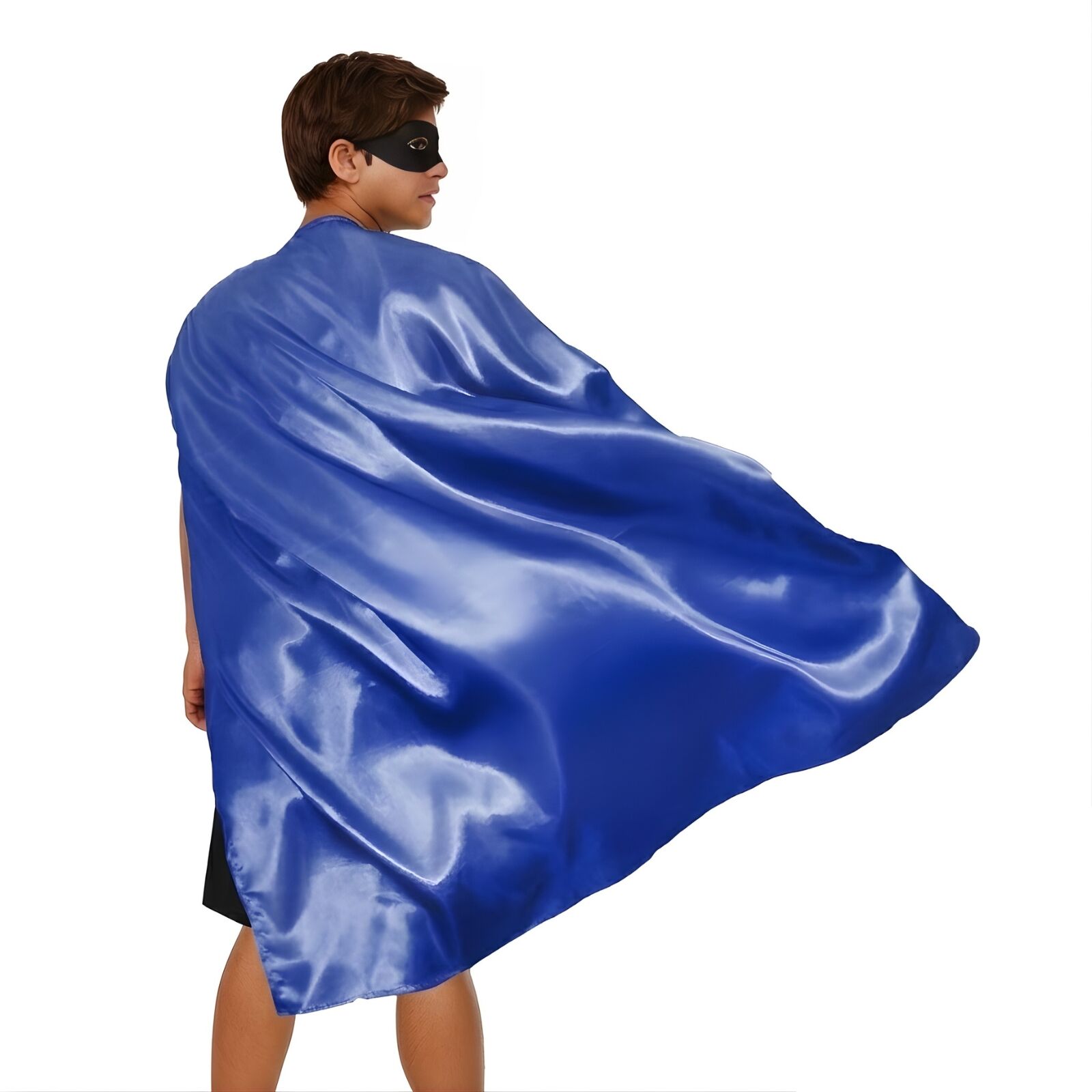 LONG CAPE Costume Cloak Halloween Fancy Dress Coat Jacket Superhero - Blue