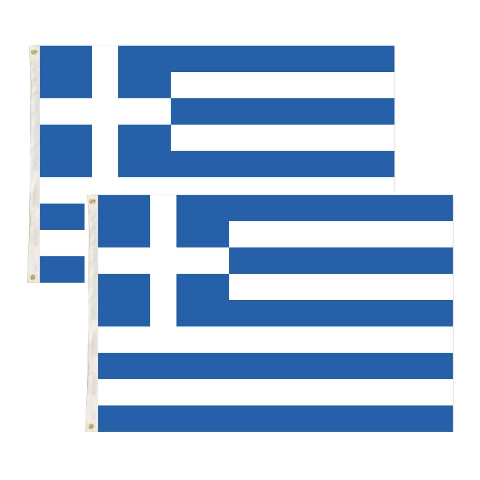 2x Greece Country Flags Greek Heavy Duty National Olympics Europe - 150cm x 90cm