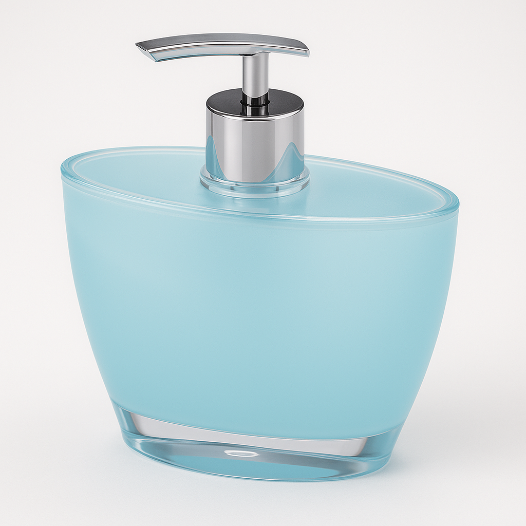 Oval Hand Pump Soap & Lotion Dispenser Empty Bottle in Blue