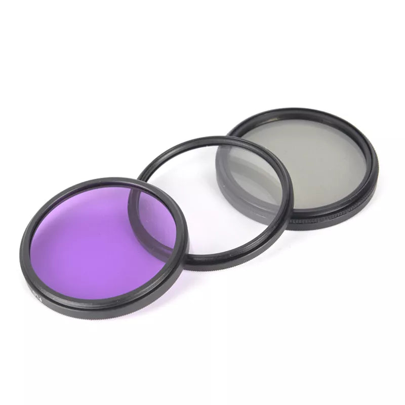 Hridz 3pcs UV CPL FLD Lens Filter Combo pack with Pouch for SLR Camera Colour Lens UV Filter - 58mm