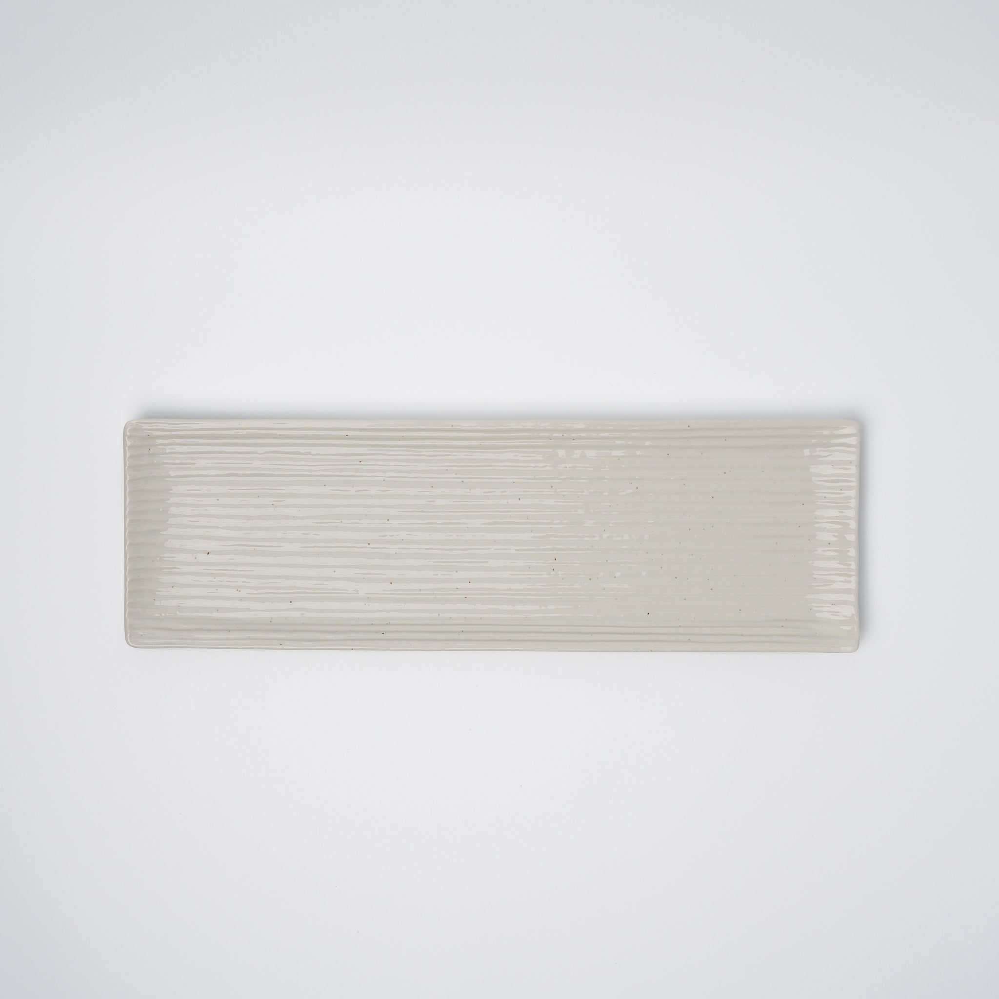 Sashimi Plate 33.2cm White Contour Glaze