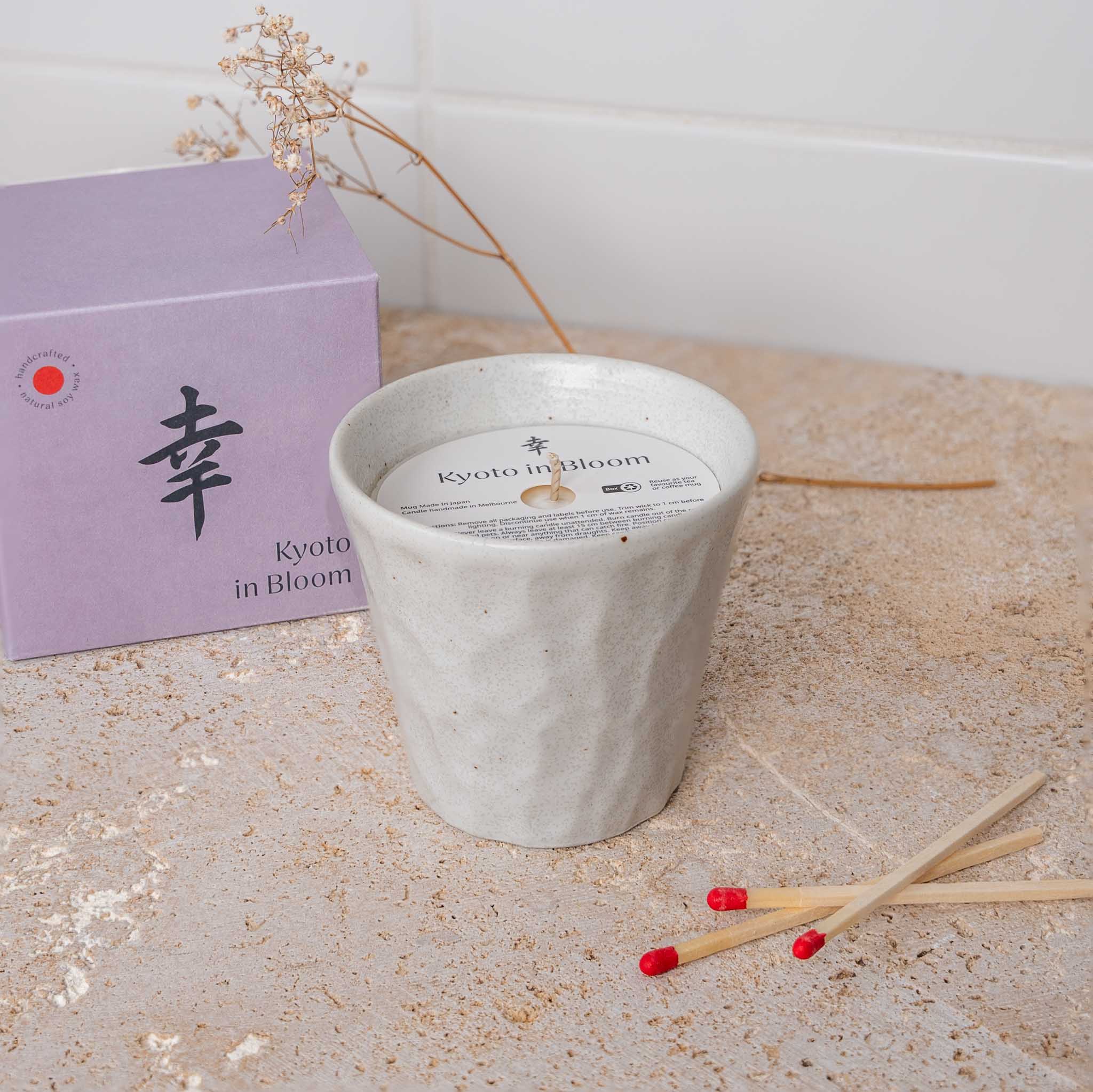 Candle Kyoto in Bloom White Ceramic 180g