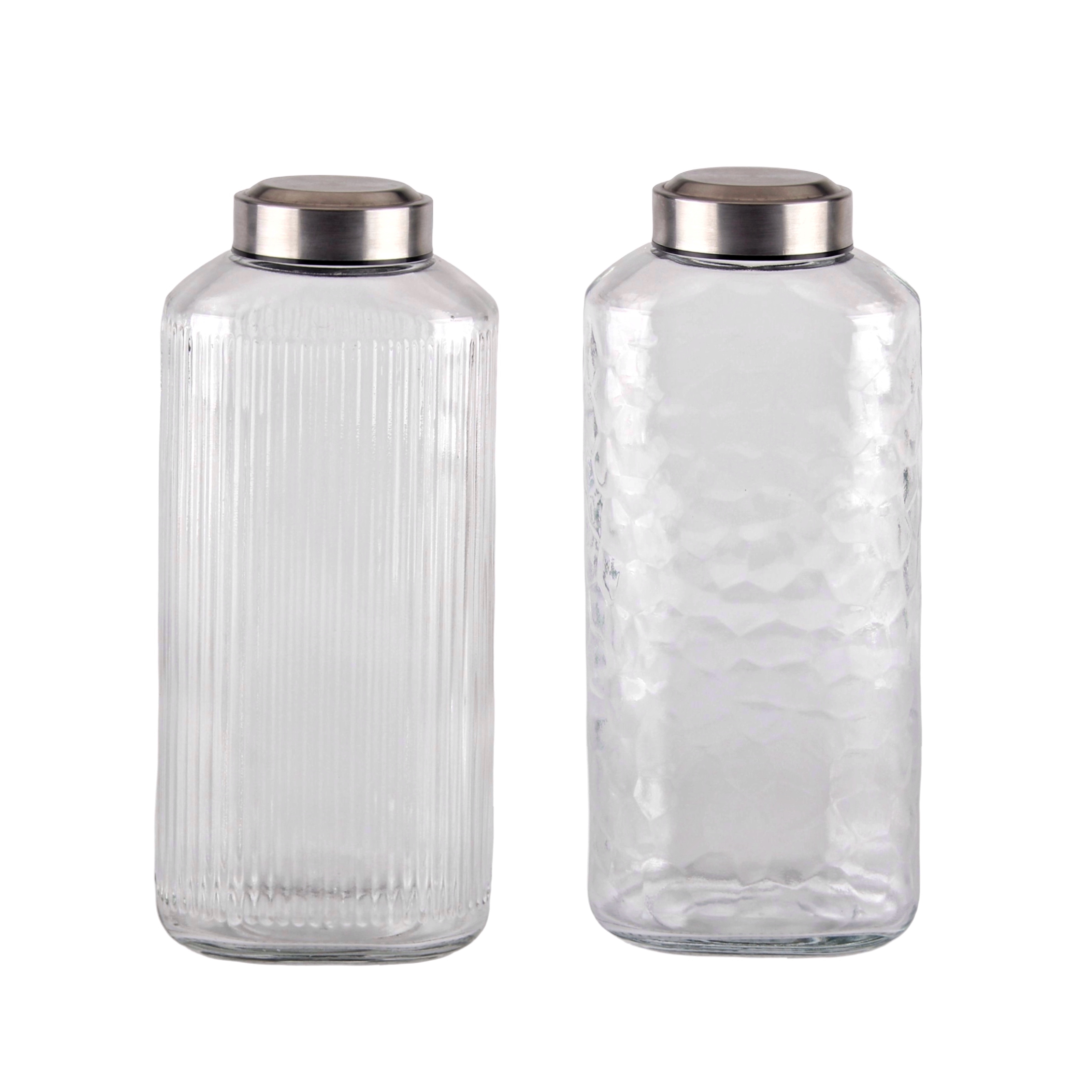 bulk 6 Glass Bottle w Metal Screw Lid 1.8Lt Assort 11x30cm