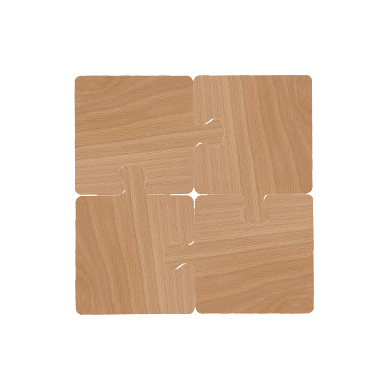 Light Yellow Natural Black Walnut Wooden Coasters, Heat-Resistant Tea Cup Pads, Puzzle-Shaped Drink Mats, Eco-Friendly Tea Accessories Set