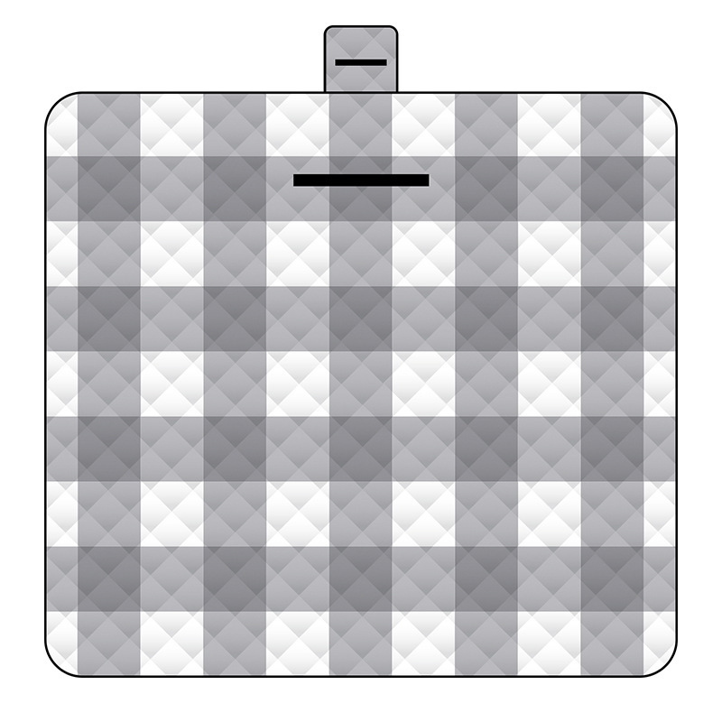 Thickened Waterproof Picnic Blanket - Portable Outdoor Beach Mat for Camping and Hiking 150*200cm(Gray plaid)