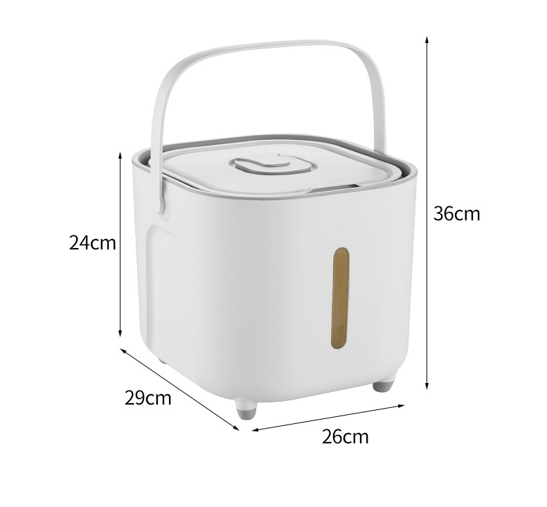 Large Capacity Rice Storage Container with Handle - Airtight, Press-to-Open Design for Convenient Rice Storage 26*29*24cm