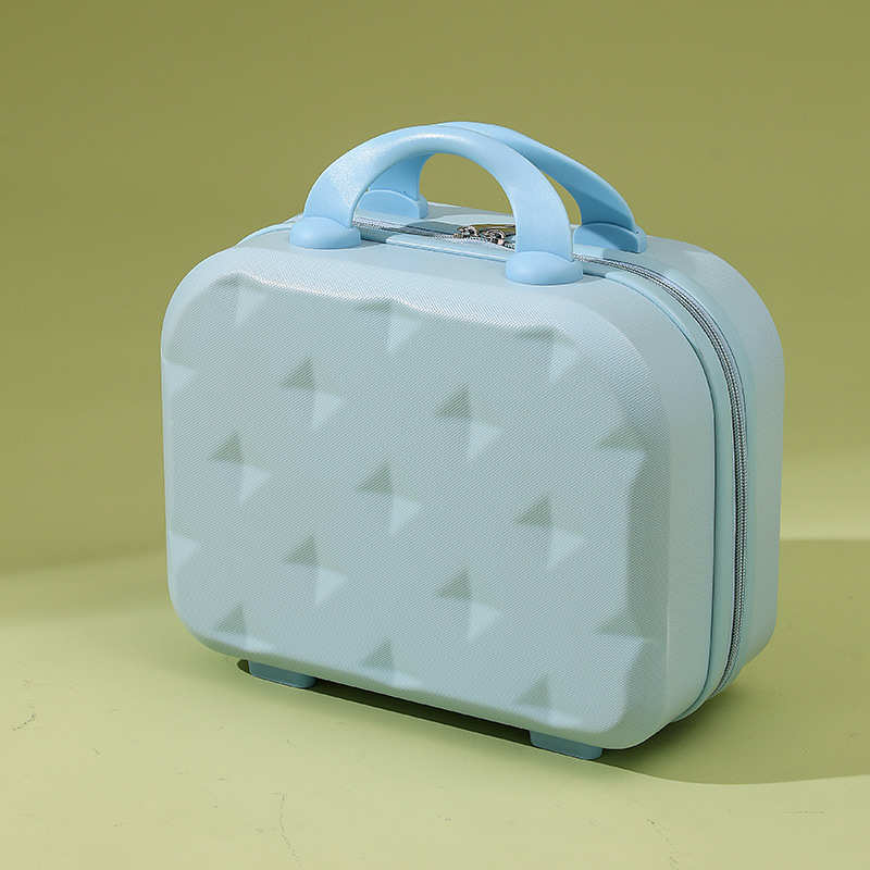 Sky Blue 14-inch Mini Handheld Luggage Case - Stylish Makeup and Storage Box with ABS Shell