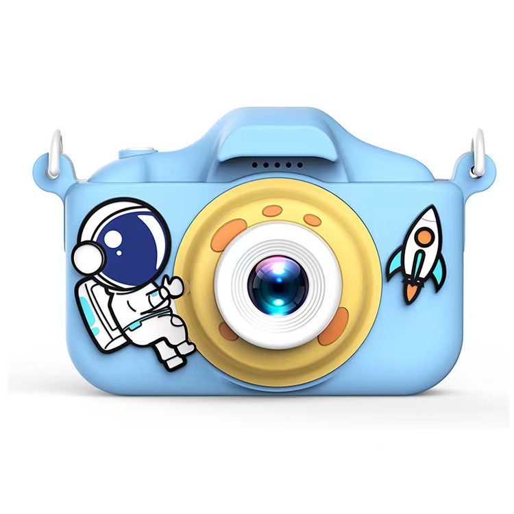 Blue Astronaut Motifs Cute Kids Digital Camera - Cat-Themed HD Camera with 32GB Memory Card