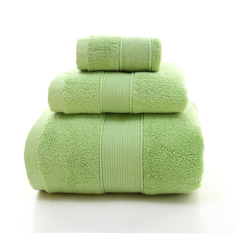 Green Luxury 100% Cotton Towel Set - 3-Piece Combed Cotton Bath Towel Set