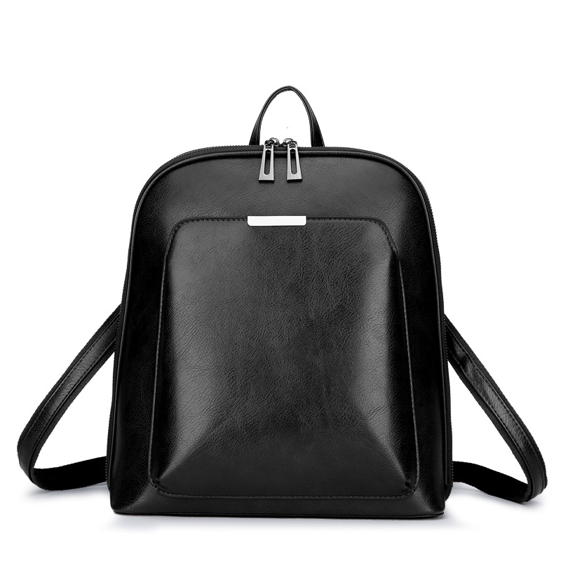 Black Stylish Women's PU Leather Backpack – Spacious, Anti-Theft, Multi-Pocket Travel Bag for School or Work