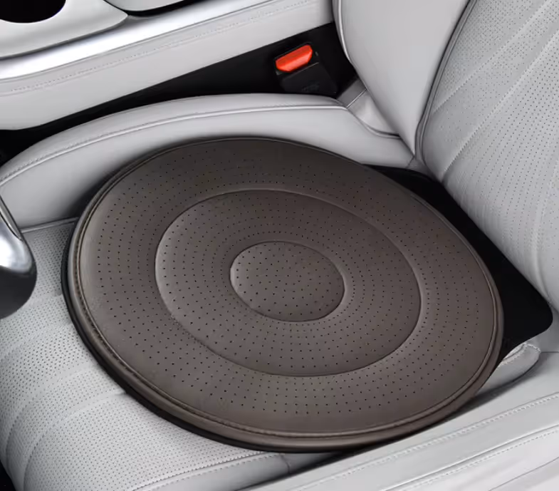 Coffee 360 Degree Rotating Car Seat Cushion - 53cm Nano Tech Swivel Mobility Aid - Easy Vehicle Entry and Exit for Seniors, Breathable Non Slip Ergonomic Support for Home Office and Travel