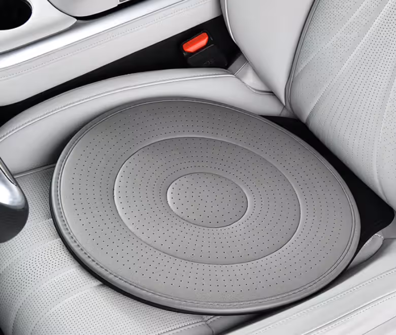 Gray 360 Degree Rotating Car Seat Cushion - 53cm Nano Tech Swivel Mobility Aid - Easy Vehicle Entry and Exit for Seniors, Breathable Non Slip Ergonomic Support for Home Office and Travel