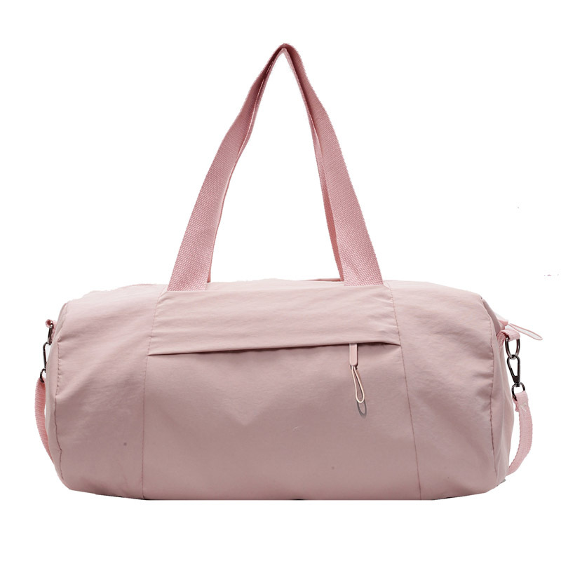 Pink Candy-Colored Women's Gym Duffel Bag - Large Capacity Cylindrical Travel Tote with Handles