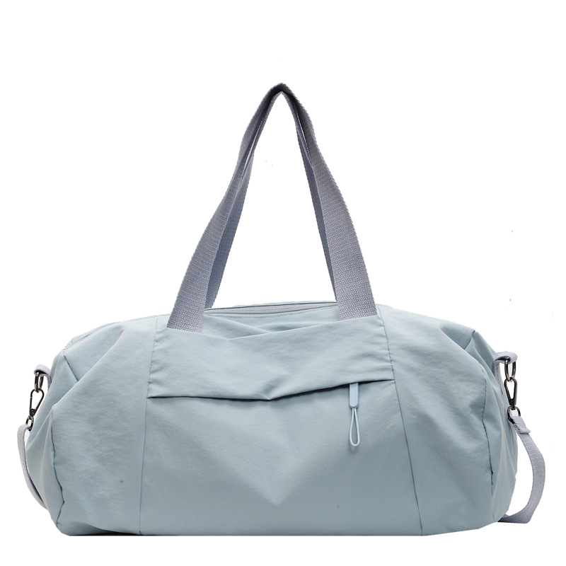 Blue Candy-Colored Women's Gym Duffel Bag - Large Capacity Cylindrical Travel Tote with Handles