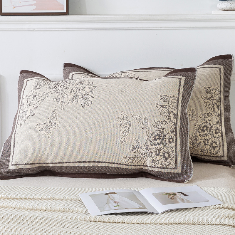 Pair of Butterfly pattern Tied Cotton Gauze Pillow Cover - Secure Fit, Premium Comfort (Insert Not Included)