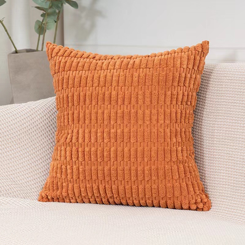 Orange Set of 2 Corduroy Style Throw Pillow Covers - Machine Washable 40*40CM