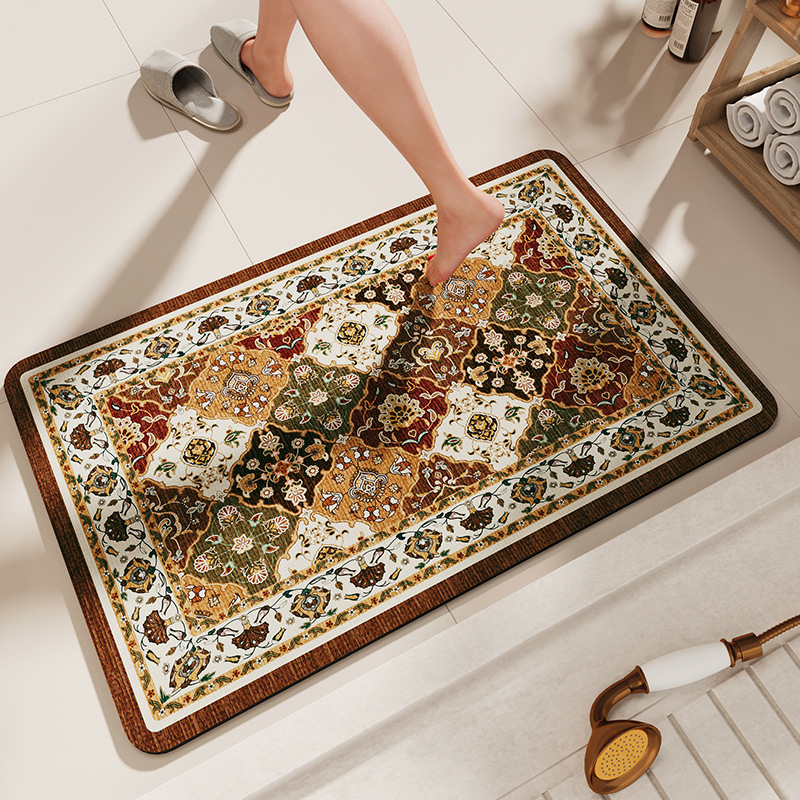 Non-Slip Diatomaceous Earth Bath Mat - Quick-Dry, Durable Toilet Rug 50x80cm