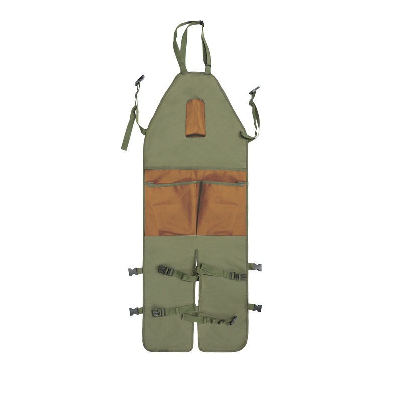 Green And Brown Gardening Leg Apron - Oxford Fabric, Multi-Pocket, Extended Design, 118x45cm, 450g
