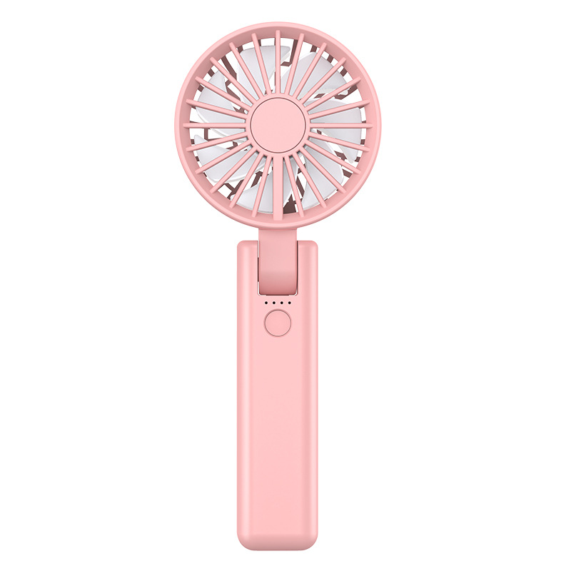 Pink Dual-Blade Portable Neck Fan - Rechargeable USB Fan with Carabiner