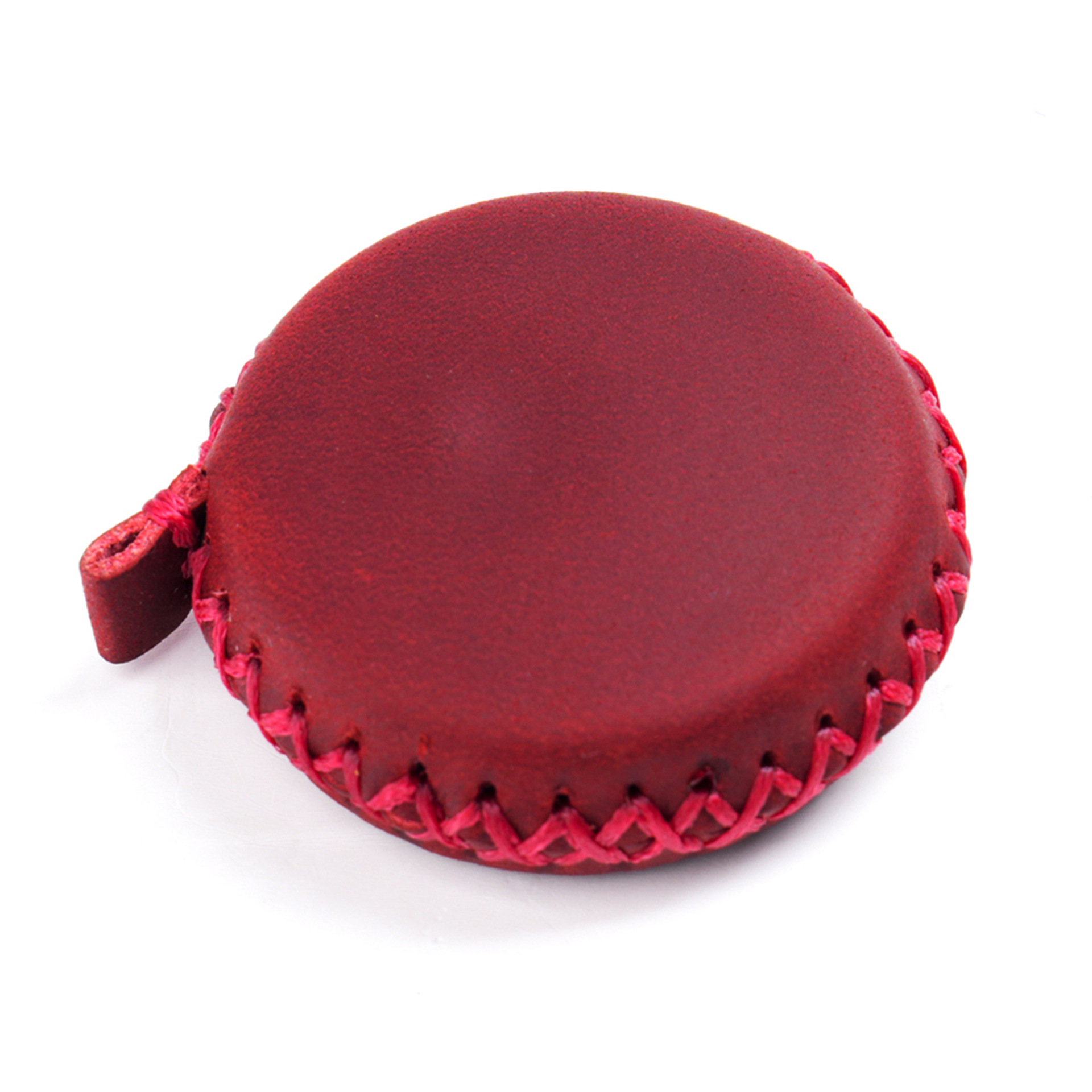 2 PCS Wine Red Hand-Stitched Leather Tape Measure - Compact & Stylish Measuring Tool