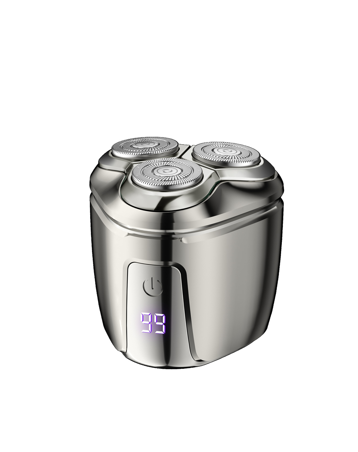 Silver Mini Electric Shaver for Men - Portable & Rechargeable Razor for Travel