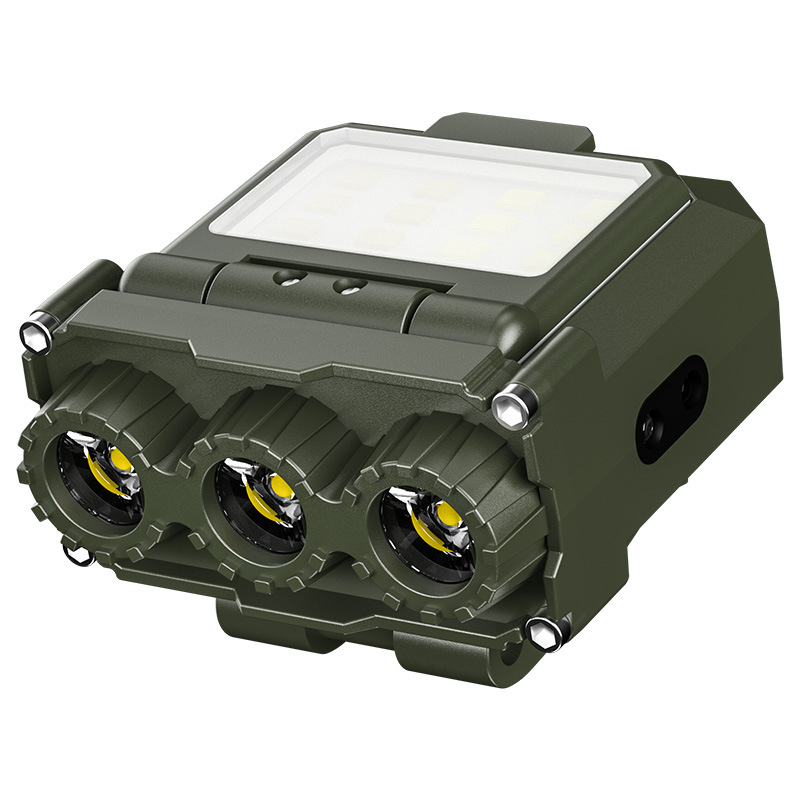 Green Rechargeable LED Headlight -  Cap Light, Long Lasting Camping Light
