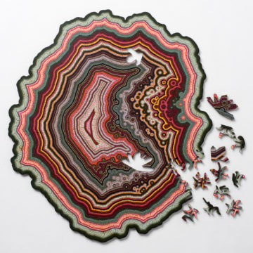 Colorful Algorithmic Agate Jigsaw Puzzle - 164 Unique Wooden Pieces