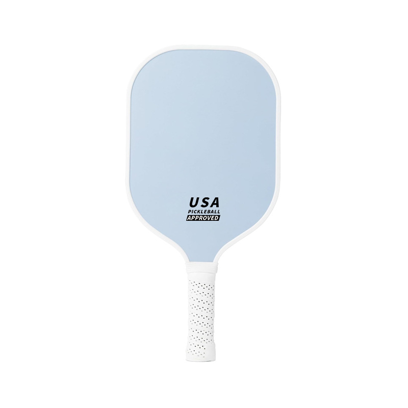 Light Blue Fiberglass Pickleball Paddle - Lightweight 215g with Anti-Slip TPU Grip for Outdoor Sports
