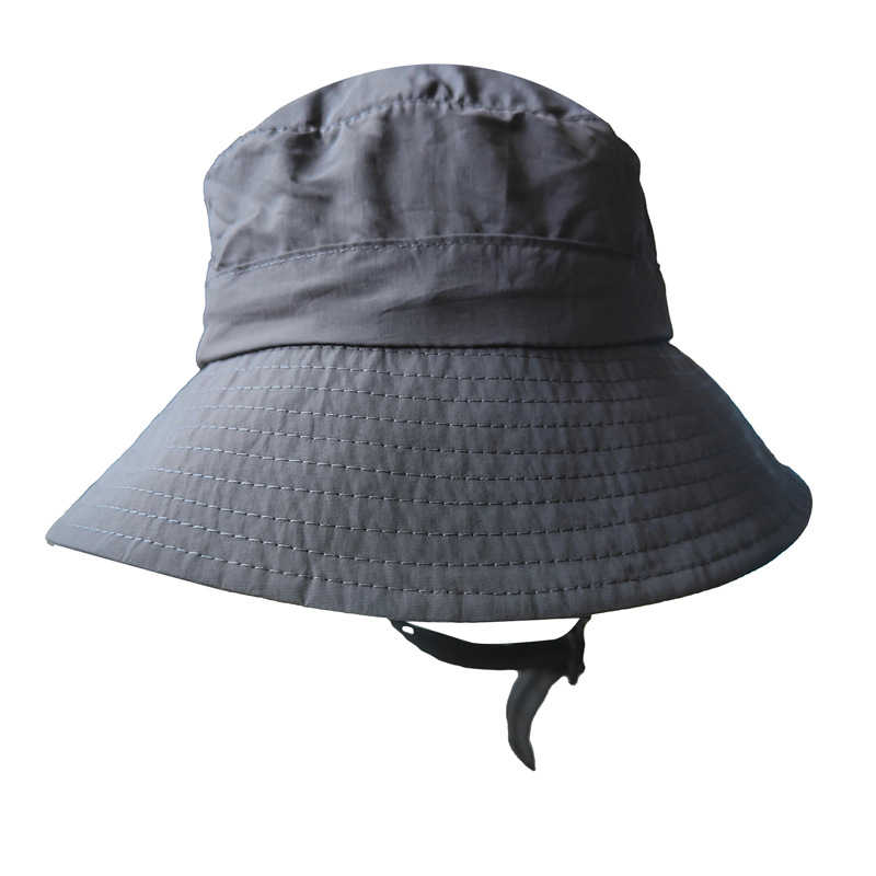 Dark Grey UV50+ Sun Protection Bucket Hat - Waterproof, Quick-Dry, Foldable Outdoor Fishing Hat for Men and Women